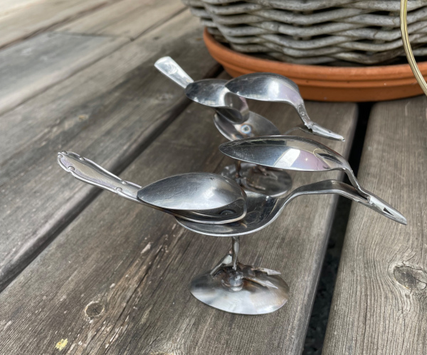 Sculpture oiseau artisanale en métal recyclé